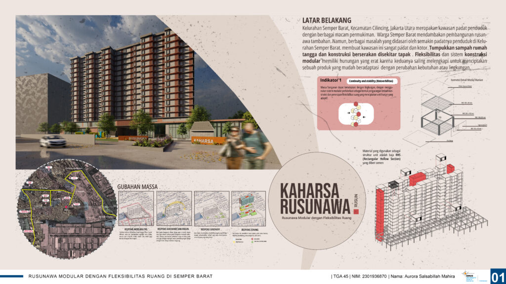 Rusunawa Modular dengan Fleksibilitas Ruang di Semper Barat