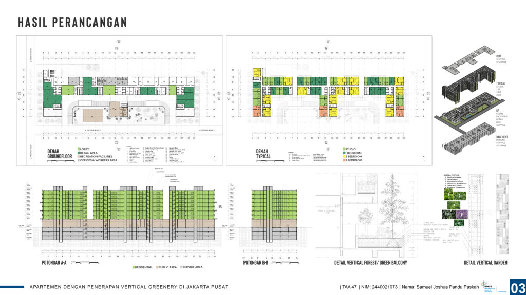 APARTEMEN DENGAN PENERAPAN VERTICAL GREENERY DI JAKARTA PUSAT