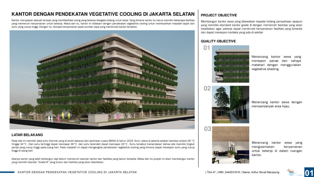 KANTOR DENGAN PENDEKATAN VEGETATIVE COOLING DI JAKARTA SELATAN