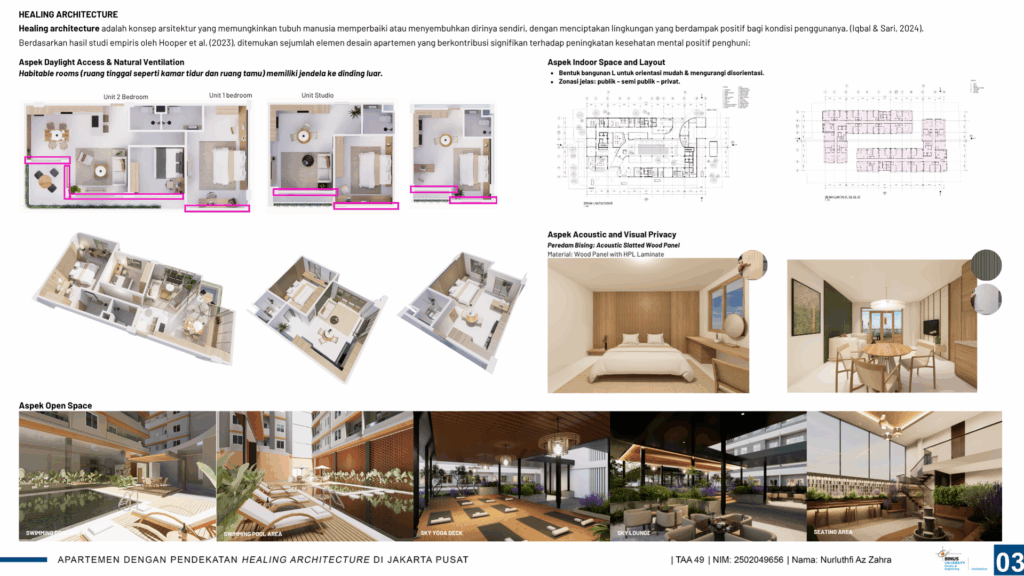 Apartemen dengan Pendekatan Healing Architecture di Jakarta Pusat