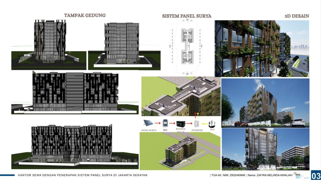 Kantor Sewa Dengan Penerapan Sistem Panel Surya di Jakarta Selatan