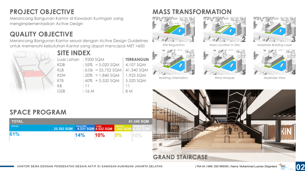 Kantor Sewa dengan Pendekatan Desain Aktif di Kawasan Kuningan Jakarta Selatan