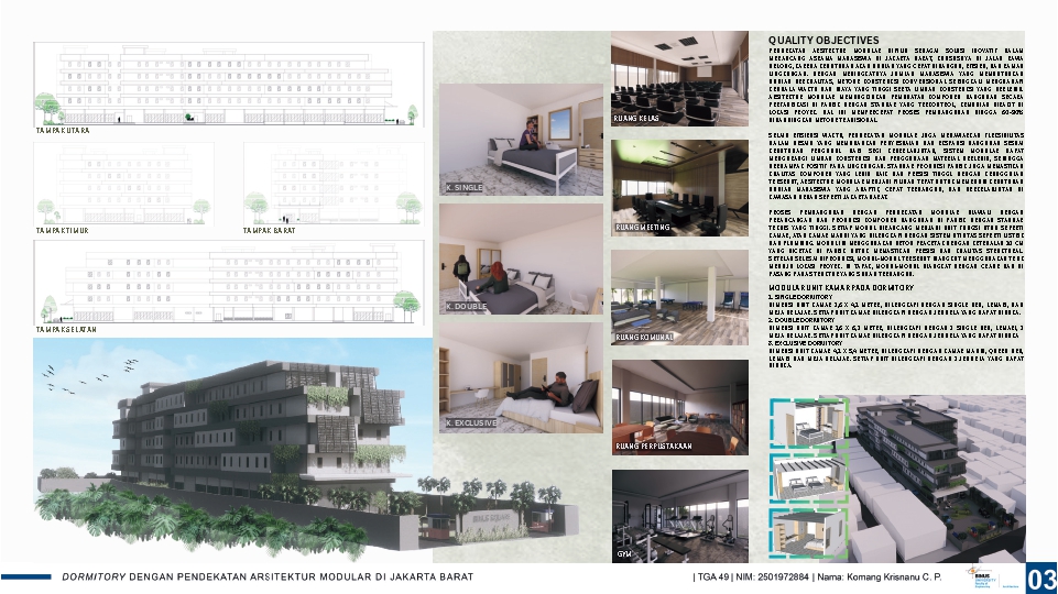 Dormitory Dengan Pendekatan Arsitektur Modular di Jakarta Barat