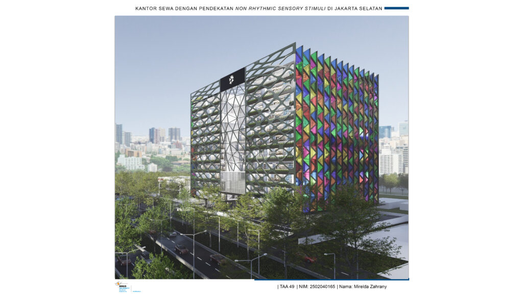 Kantor Sewa Dengan Pendekatan Non Rhythmic Sensory Stimuli di Jakrta Selatan