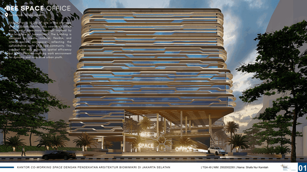 Kantor Co-working Space dengan Pendekatan Arsitektur Biomimikri di Jakarta Selatan