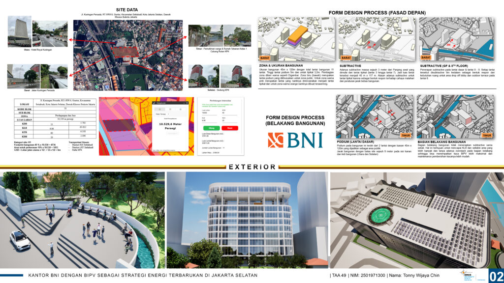 Kantor BNI Dengan BIPV Sebagai Strategi Energi Terbarukan di Jakarta Selatan