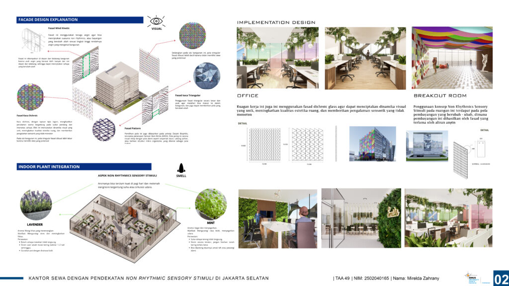 Kantor Sewa Dengan Pendekatan Non Rhythmic Sensory Stimuli di Jakrta Selatan