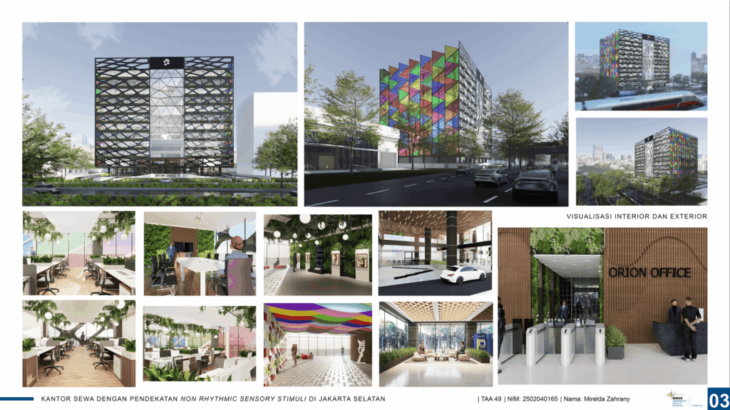 Kantor Sewa Dengan Pendekatan Non Rhythmic Sensory Stimuli di Jakrta Selatan