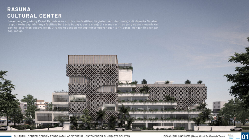 Cultural Center dengan pendekatan Arsitektur Kontemporer di Jakarta Selatan