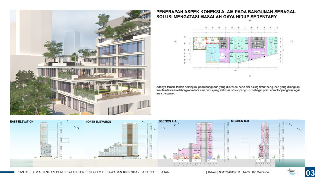 Kantor Sewa Dengan Pendekatan Koneksi Alam Di Kawasan Kuningan Jakarta Selatan