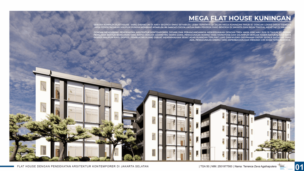 Flat House dengan Pendekatan Arsitektur Kontemporer di Jakarta Selatan